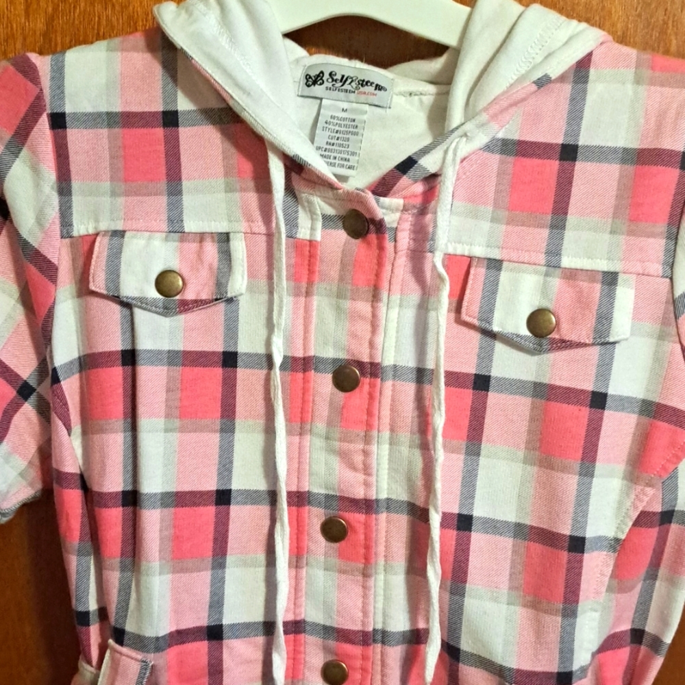 Juniors Self Esteem Short Sleeve Button Up Jacket Size Medium - Picture 2 of 10